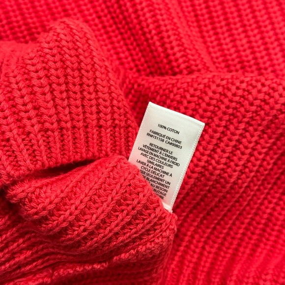 525 America Tomato Red Cotton Knit Crewneck Sweater NWT Size M - Picture 9 of 9